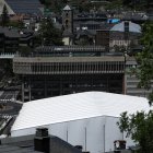 La carpa que acull les actuacions del Cirque du Soleil, al terreny de l’antiga plaça de braus.