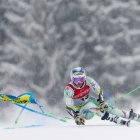 Joan Verdú en la baixada del gegant a la primera mànega del Mundial de Saalbach