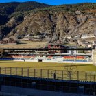 L’estadi que la Federació Andorrana de Futbol està construint a Encamp.