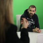 Hugo Guiomar al plató de Diari TV abans de l’entrevista.