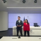 David Forné i Noelia Souque durant la roda de premsa