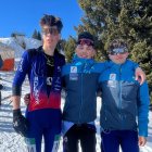 Palmitjavila, al centre, després de la cursa vertical.