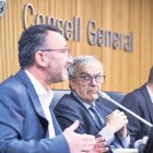 Jordi Cerqueda i Josep Duró durant la compareixença.