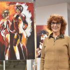 Lluïsa Casas durant la inauguració de l'exposició a l’Espai Galobardes