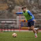 Iván Rodríguez, a l’entrenament d’ahir.