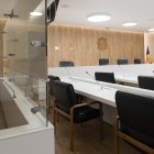 Sala de vistes de la seu de la Justícia.
