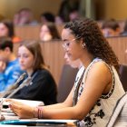 L’alumna Elisé Cassione al Consell dels Joves.