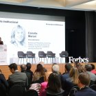 La ministra de Presidència, Economia, Treball i Habitatge, Conxita Marsol, durant el discurs de clausura del Forbes Andorra Economic Summit.