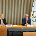 La futura presidenta del COI, Kirsty Coventry, i l’actual president, Thomas Bach.