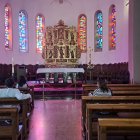 Fidels a l’església de Sant Esteve d’Andorra la Vella, ahir.