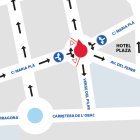 El mapa que indica els canvis de circulació a Andorra la Vella.