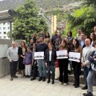 Les autoritats i participants al concurs d’idees per fer colònies i activitats de lleure a Engolasters.