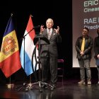 El cònsol honorari de Luxemburg a Andorra, Gilles Serra, durant el discurs d'inauguració de la dotzena edició del festival Ull Nu.