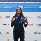 Mònica Doria al podi de París amb la medalla d’or.