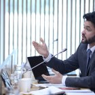 Cerni Escalé durant la compareixença de Landry Riba sobre l'acord d'Associació