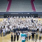 Les autoritats amb la delegació andorrana que participarà en els Jocs dels Petits Estats.