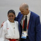 Lola Vega plorant en finalitzar el combat.