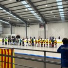 Els jugadors tricolors, abans de la semifinal.