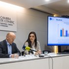 Josep Maria Mas i Sol Rossell en un acte de la Cambra.