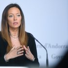 La ministra de Salut, Helena Mas, durant la roda de premsa d'aquesta tarda