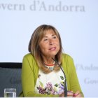 La ministra Conxita Marsol en la roda de premsa posterior al consell de ministres.