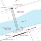 Plànnol de la passarel·la que el comú de Canillo construirà al Prat del Riu