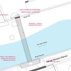 Plànol de la futura passarel·la al Prat del Riu.