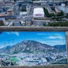 Plaça de Braus amb la carpa del Cirque du Soleil i Andorra la Vella
