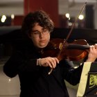 El músic Esteve Ticó, durant el concert.