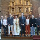 Les autoritats després de la missa de la Mare de Déu a l'església de Santa Eulàlia d'Encamp.