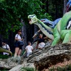 Uns turistes als jardins de Juberri, ahir al migdia.