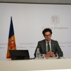 Guillem Casal durant la roda de premsa d'aquesta tarda