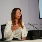 La ministra de salut, Helena Mas, en la roda de premsa d’ahir.