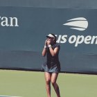 Vicky Jiménez celebra la victòria a la prèvia de l’US Open.