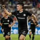 Lautaro de León celebra el primer gol de l’FC Andorra a Saragossa.