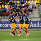 Celebració del primer gol de Minsu.