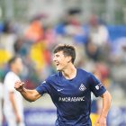 Marc Domènech va anotar el segon gol dels tricolors.
