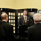 El síndic general, Carles Ensenyat, durant el discurs de la Diada de Meritxell