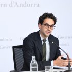 El ministre Guillem Casal durant la roda de premsa del consell de ministres d'aquesta tarda