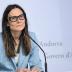 La ministra de Justícia i Interior, Ester Molné, en la roda de premsa d'aquesta tarda