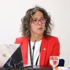 Judith Casal a la roda de premsa d’ahir.