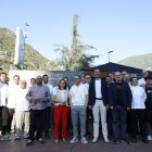 La cònsol major d'Escaldes-Engordany, Rosa Gili, el cap de Govern, Xavier Espot, el ministre de Turisme i Comerç, Jordi Torres, juntament amb els restauradors de l'Andorra Taste.
