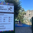 Panell informatiu al parc infantil d'Aixirivall.