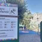 La nova senyalització del parc infantil d’Aixirivall.