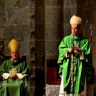 El copríncep i bisbe d'Urgell, Mons. Josep-Lluís Serrano, durant la commemoració del primer aniversari de l’ordenació episcopal.