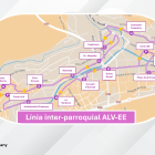 El recorregut de la prova pilot del bus interparroquial.