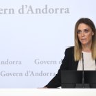 La secretària d’Estat d’Igualtat, Mariona Cadena, durant la roda de premsa posterior al consell de ministres.