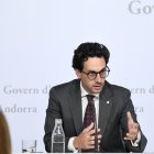 El ministre portaveu Guillem Casal en la roda de premsa d'aquesta tarda