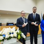 Xavier Espot i Imma Tor amb el viceprimer ministre i ministre d_Afers Exteriors i Turisme de Malta, Ian Borg.