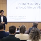 El cònsol major d'Andorra la Vella, Sergi González, durant la presentació del projecte 'Cuinem el futur d'Andorra la Vella'.